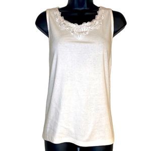 White Stag Women’s size Medium white tank top with lace